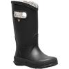 BOGS unisex-child Bogs Kids Rainboot(Plush – Solid Black)