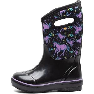 BOGS Classic II Solid Boot Kids Toddler-Youth Boot(Unicorn Awesome Print – Black)