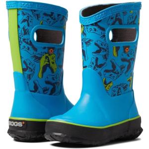 BOGS unisex-child Bogs Kids Rainboot(Cool Dinos Print – Electric Blue)