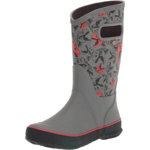 BOGS unisex-child Bogs Kids Rainboot(Cool Dinos Print – Gray)