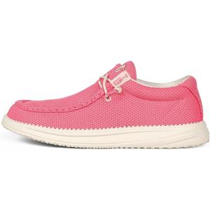 Gator Waders Womens Camp Shoes – Breathable Slip-On Loafers – Elastic Laces – Ultralight All Day Cushioning – Fitted Feel(Pink)