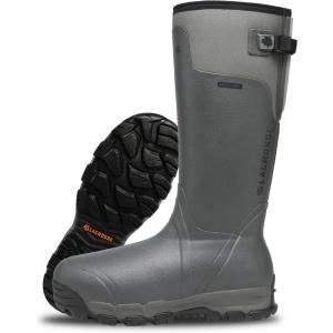 LaCrosse Alphaburly Pro 18″ Insulated Hunting Boots for Men Featuring Waterproof Rubber, 1600G Thinsulate, and EVA Footbed, First Lite Cipher(Grey Sky)