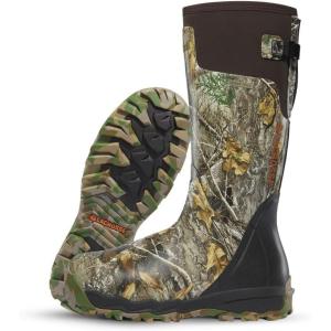 LaCrosse Burly Rubber Hunting & Work Boots for Men – Waterproof ZXT Rubber with Foam Insulation, Top Strap, EVA Footbed, and Slip-Resistant Outsole(Realtree Edge)