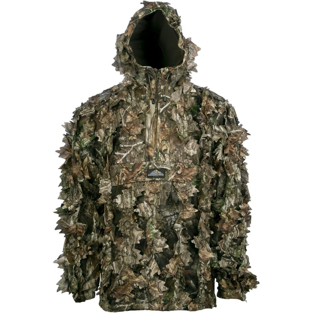 image:imageNorth Mountain Gear Leafy Camo Hunting Jacket  Lightweight 12 Zip Hoodie with Hood amp PouchRealtree Edge