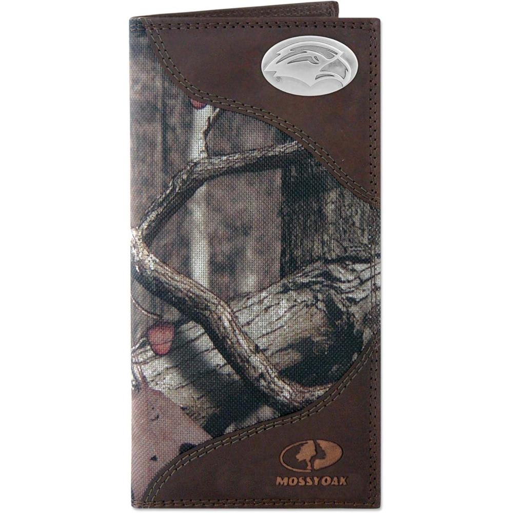 image:imageNCAA Southern Mississippi Golden Eagles ZepPro Mossy Oak Nylon and Leather SecretaryStyle Roper Concho Wallet Camouflage One Size