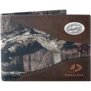 NCAA Florida Gators Zep-Pro Mossy Oak Nylon and Leather Passcase Concho Wallet, Camouflage, One Size