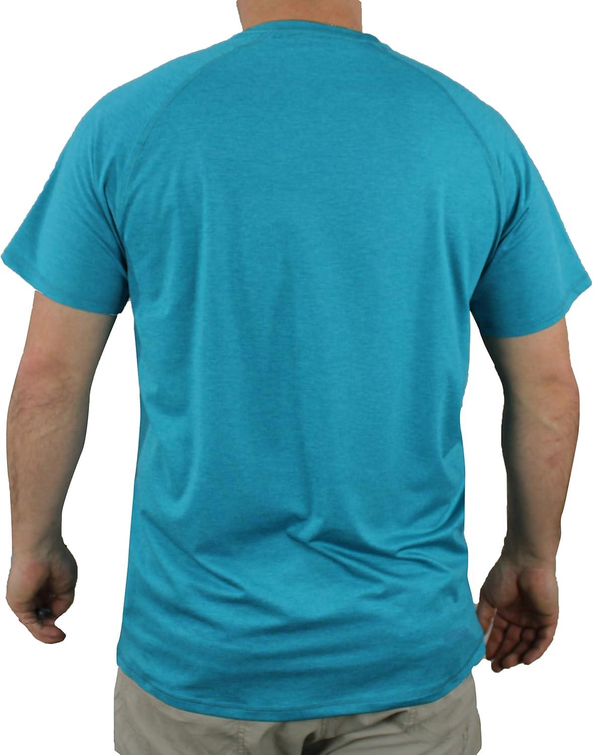 image:imageParamount Outdoors Mens SPF Quick Dry Short Sleeve Athletic Lightweight Workout Running TShirt UPF 50Caribbean Sea