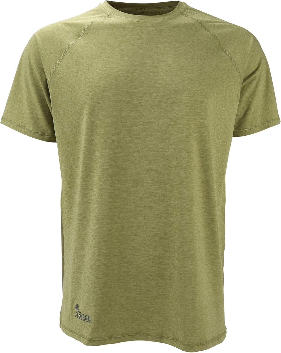 image:imageParamount Outdoors Mens SPF Quick Dry Short Sleeve Athletic Lightweight Workout Running TShirt UPF 50Mosstone