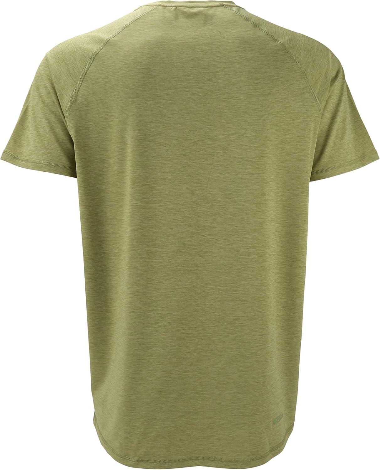 image:imageParamount Outdoors Mens SPF Quick Dry Short Sleeve Athletic Lightweight Workout Running TShirt UPF 50Mosstone