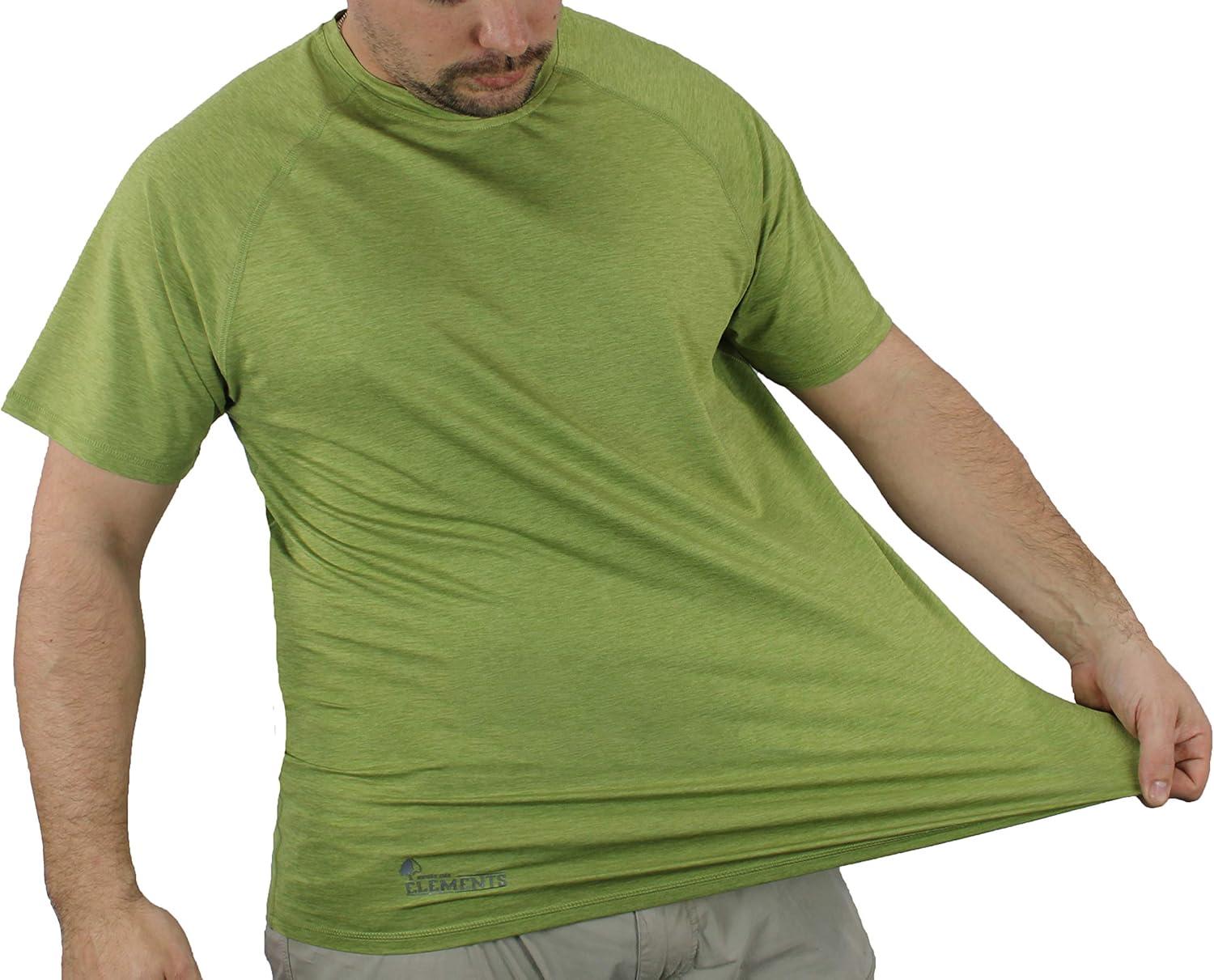image:imageParamount Outdoors Mens SPF Quick Dry Short Sleeve Athletic Lightweight Workout Running TShirt UPF 50Mosstone