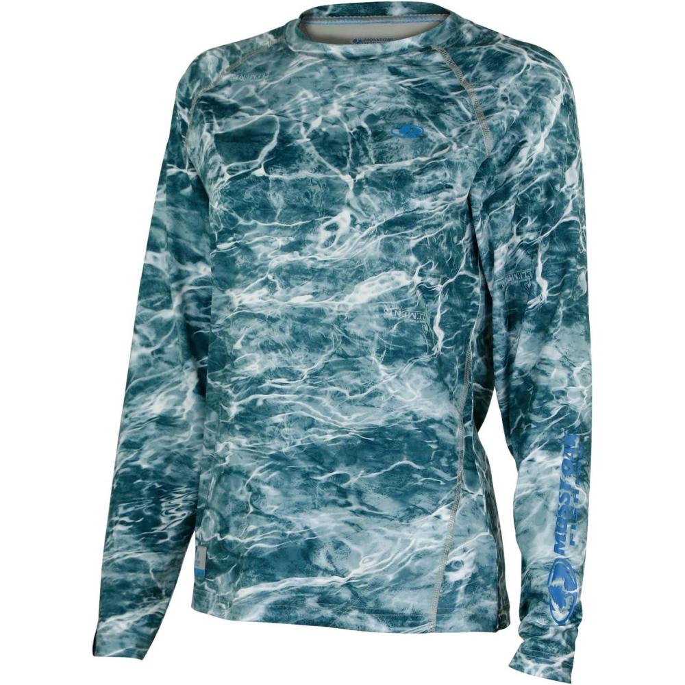 image:imageMossy Oak Womens Long Sleeve Fishing Shirts for Women with UPF Sun ProtectionSpindrift