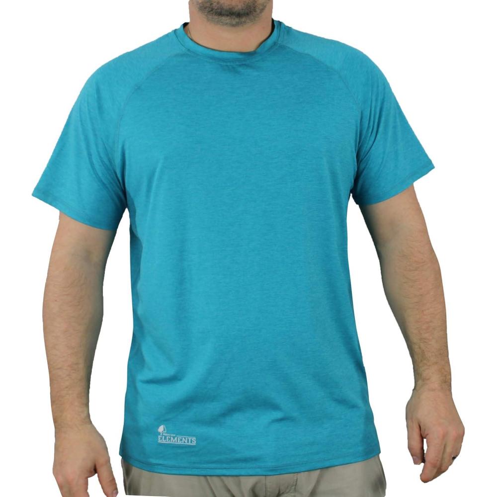 image:imageParamount Outdoors Mens SPF Quick Dry Short Sleeve Athletic Lightweight Workout Running TShirt UPF 50Caribbean Sea