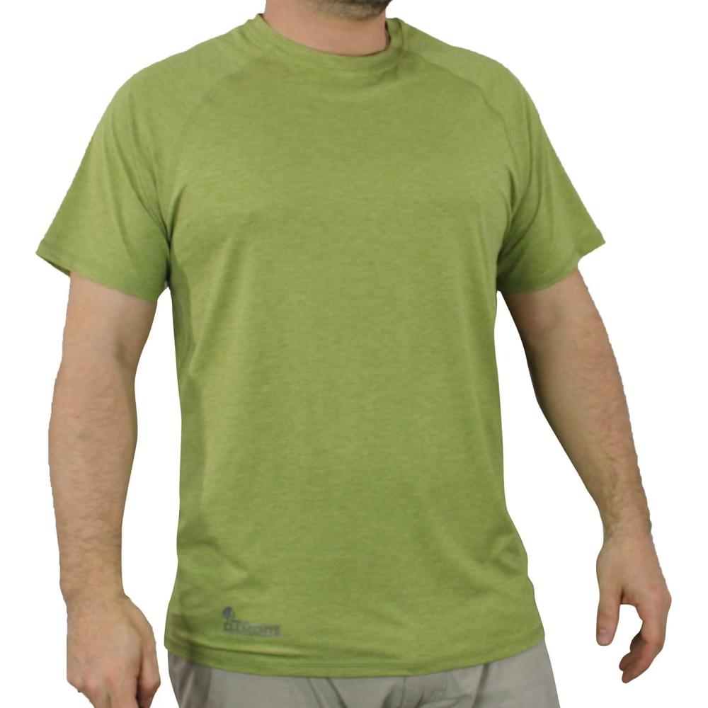 image:imageParamount Outdoors Mens SPF Quick Dry Short Sleeve Athletic Lightweight Workout Running TShirt UPF 50Mosstone