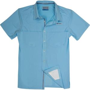 Mossy Oak Mens Mens Fishing Shirts Short Sleeve Offshore(Cool Blue)