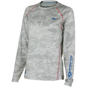 Mossy Oak Women’s Long Sleeve Fishing Shirts for Women with UPF Sun Protection(Bonefish/Coral)