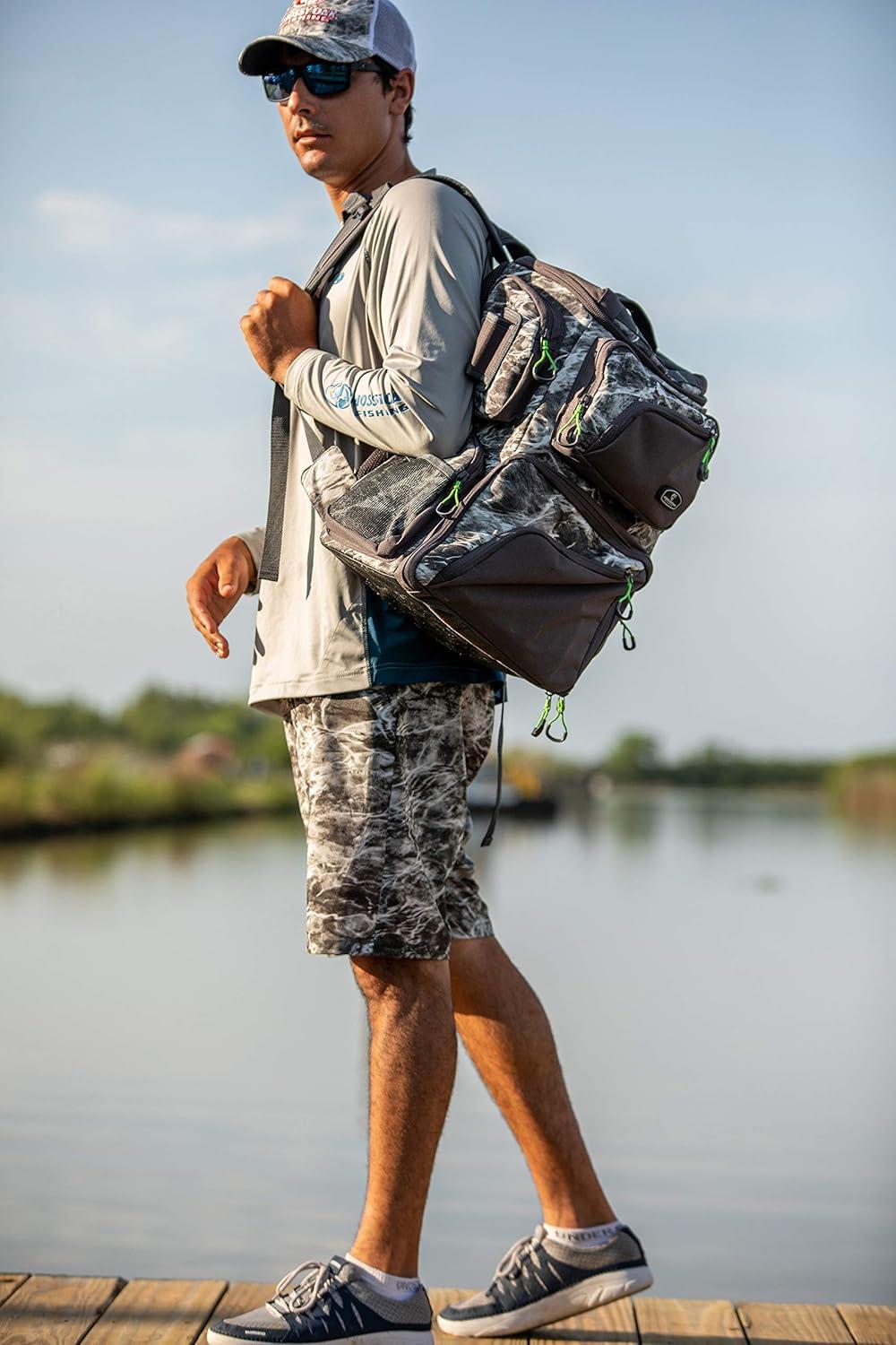 image:imageEvolution Fishing Largemouth Double Decker 3600 Tackle Backpack 3 TackleTrays Fishing Backpack Tackle Storage