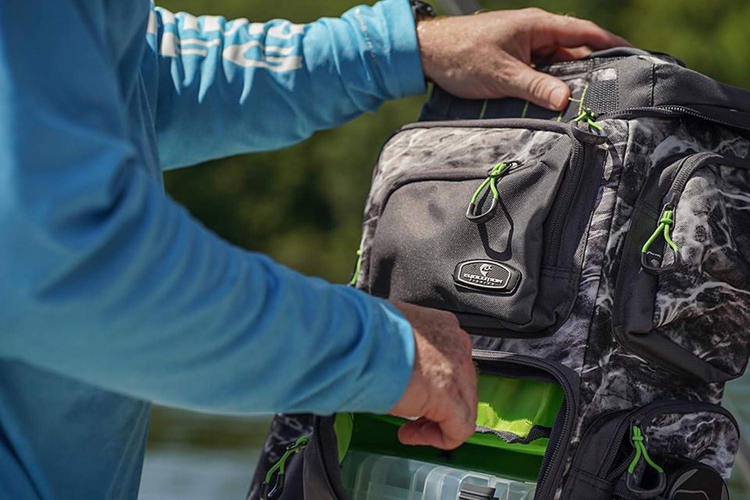 image:imageEvolution Fishing Largemouth Double Decker 3600 Tackle Backpack 3 TackleTrays Fishing Backpack Tackle Storage