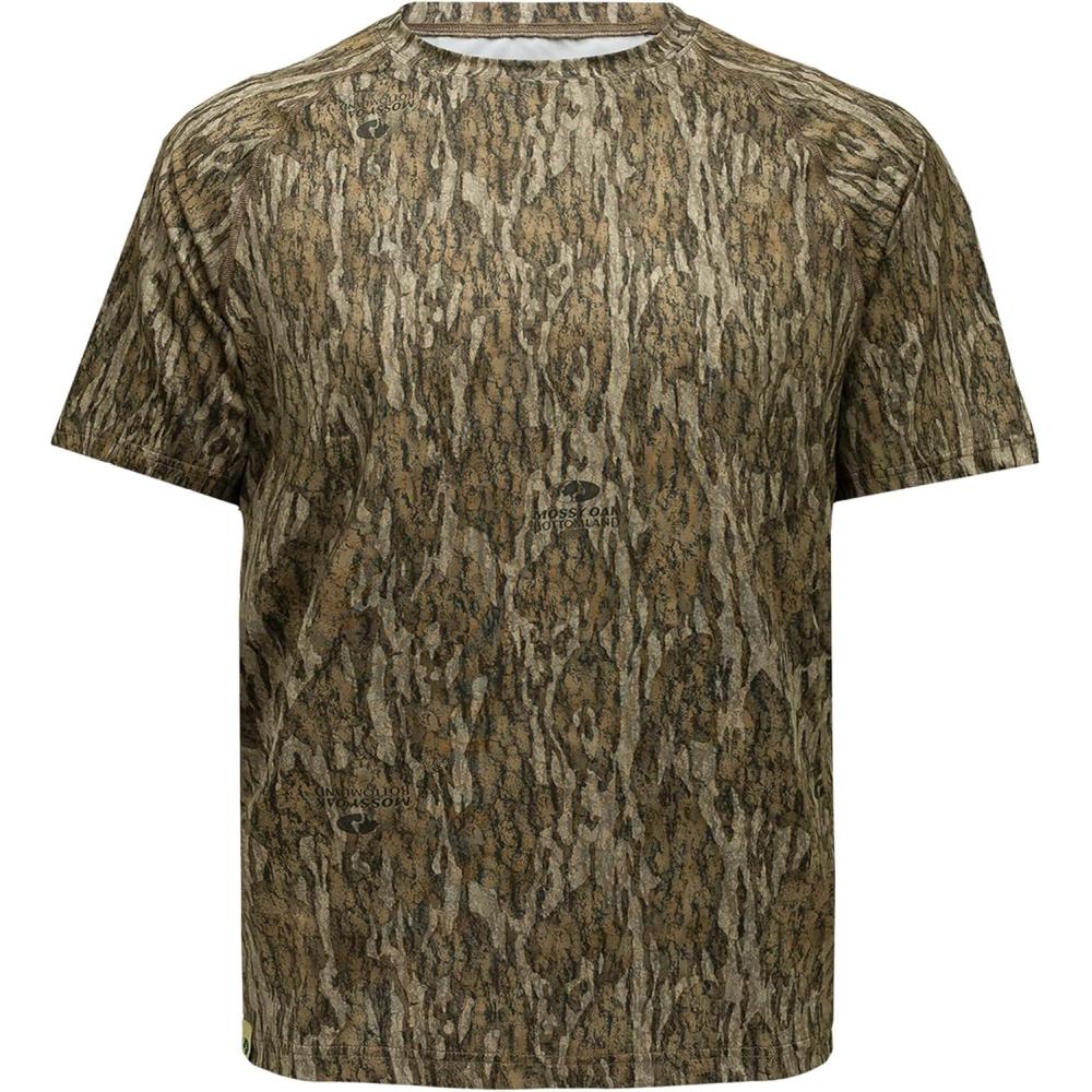 image:imageMossy Oak Camo Hunting Short Sleeve Shirt for Men Lightweight Performance Stretchable Tee with 4Way Stretch amp Cooling TechBottomland