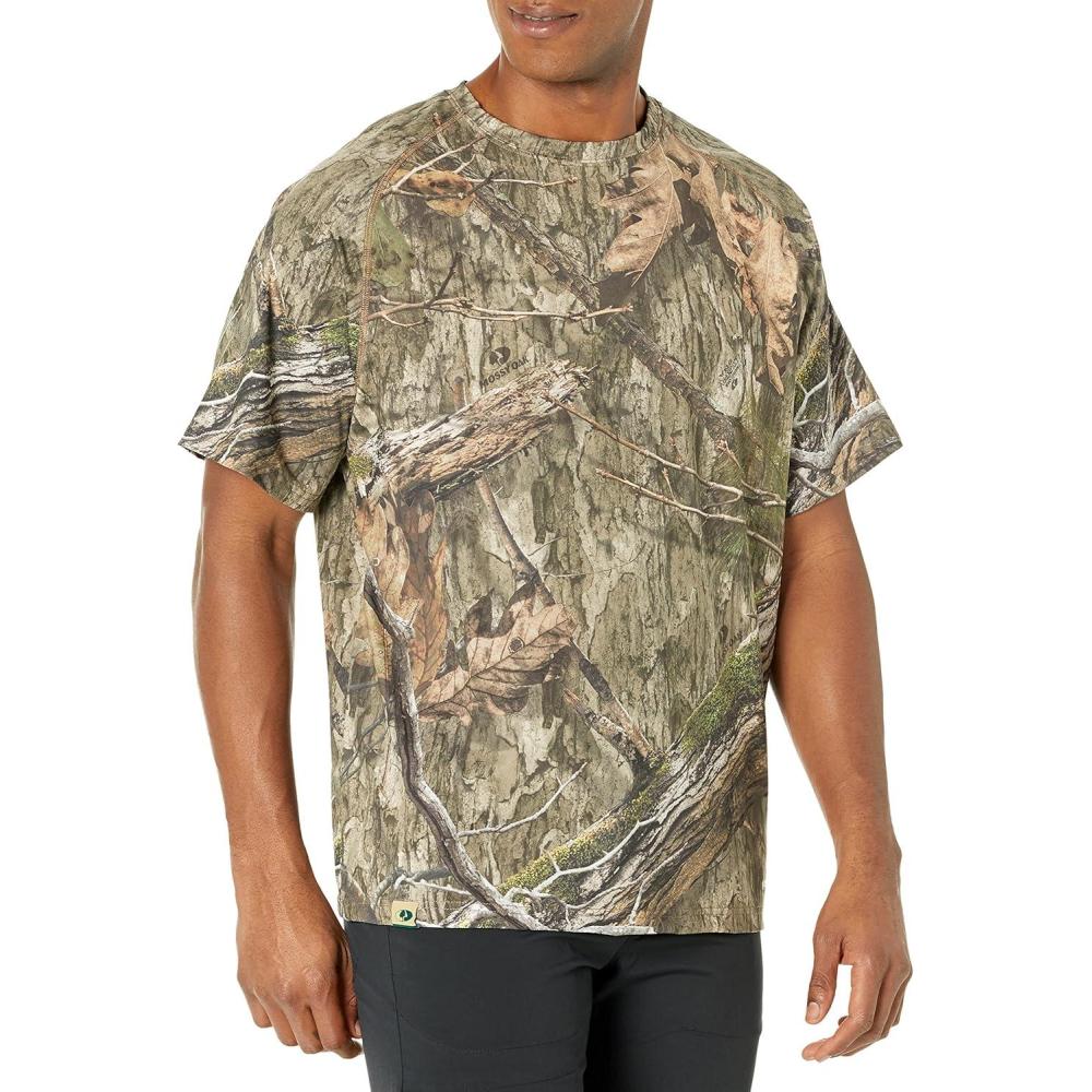 image:imageMossy Oak Camo Hunting Short Sleeve Shirt for Men Lightweight Performance Stretchable Tee with 4Way Stretch amp Cooling TechCountry Dna