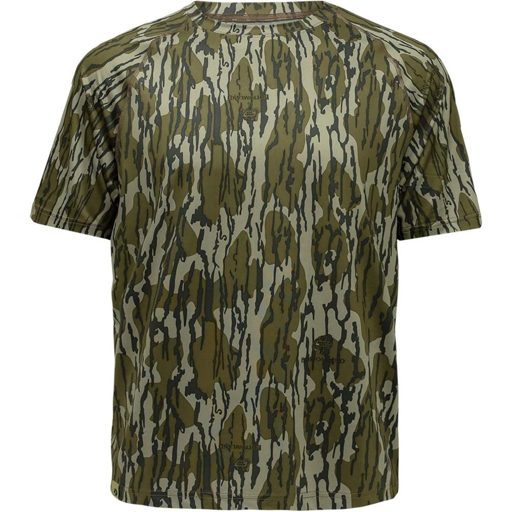 image:imageMossy Oak Camo Hunting Short Sleeve Shirt for Men Lightweight Performance Stretchable Tee with 4Way Stretch amp Cooling TechOriginal Bottomland