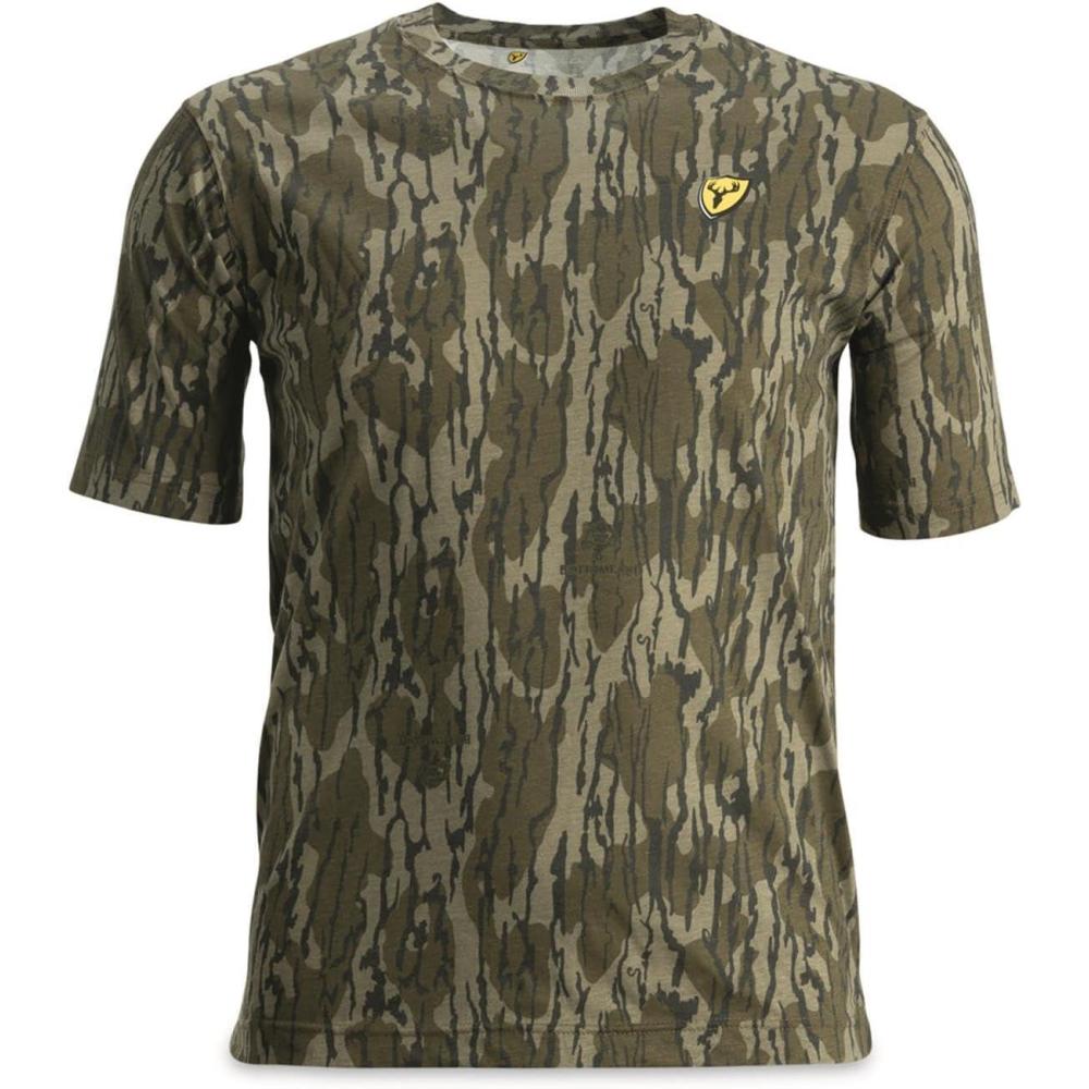 image:imageSCENTBLOCKER Scent Blocker Fused Cotton Lightweight ShortSleeve Camo Hunting Shirt for MenMossy Oak Bottomland