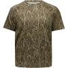 Mossy Oak Camo Hunting Short Sleeve Shirt for Men – Lightweight Performance Stretchable Tee with 4-Way Stretch & Cooling Tech(Bottomland)