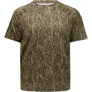 Mossy Oak Camo Hunting Short Sleeve Shirt for Men – Lightweight Performance Stretchable Tee with 4-Way Stretch & Cooling Tech(Bottomland)