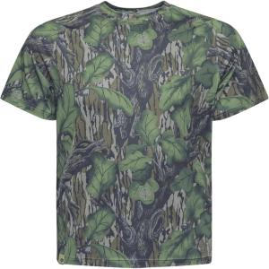 Mossy Oak Camo Hunting Short Sleeve Shirt for Men – Lightweight Performance Stretchable Tee with 4-Way Stretch & Cooling Tech(Full Foliage)