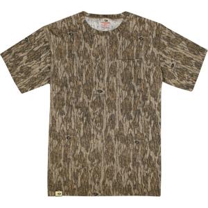 Mossy Oak Mens Camo Hunting Shirt Short Sleeve Cotton(Bottomland)