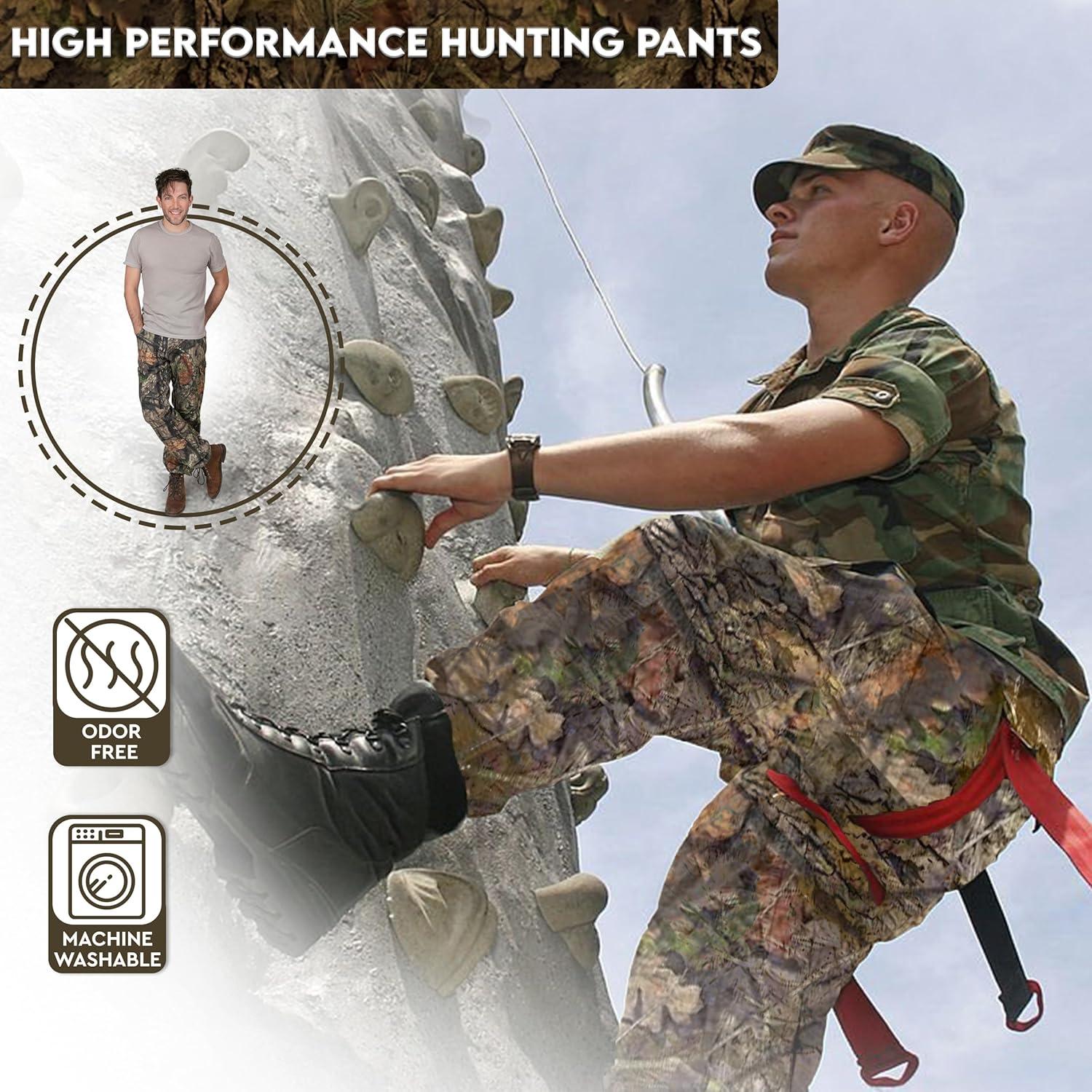 image:imageTrailCrest Mens Camo Hunting Cargo Pants 6 Pockets Mossy Oak Improved SpecsBreakup Country