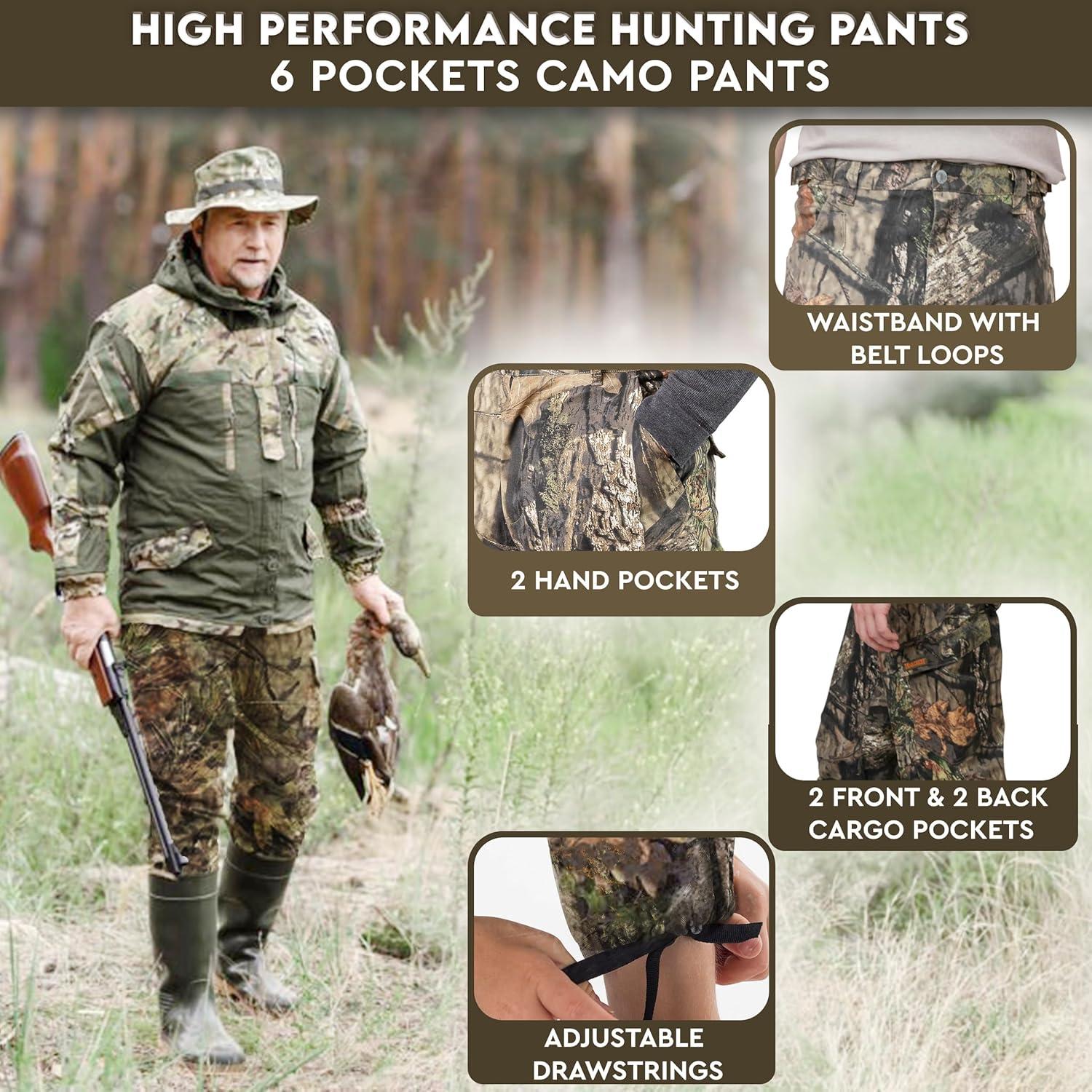 image:imageTrailCrest Mens Camo Hunting Cargo Pants 6 Pockets Mossy Oak Improved SpecsBreakup Country