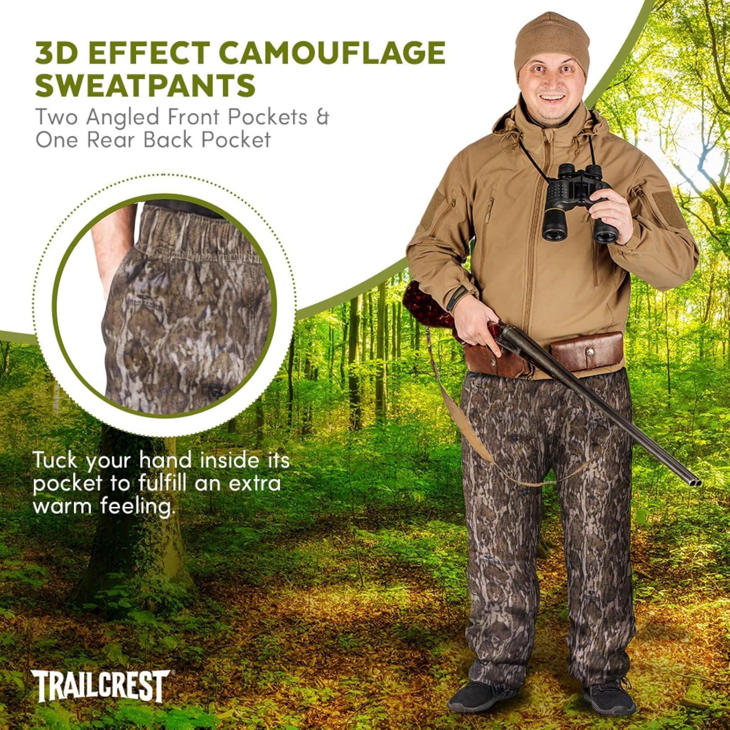 image:imageTrailCrest by Treel Mossy OakCamo Open Bottom Lounge Hunting SweatpantsBottomland Camo