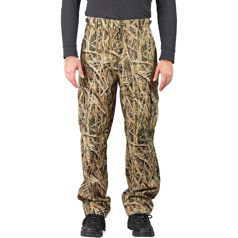image:imageTrailCrest Mens Camo Hunting Cargo Pants  6 Pockets  Mossy Oak Improved SpecsShadow Grass Blades