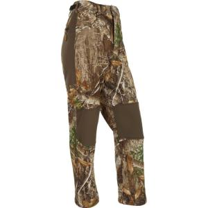 Drake Waterfowl Men’s Non-Typical Endurance Soft Shell Durable Fleece Lined Camo Mid Season Hunting Pants with Scent Control(Realtree Edge)