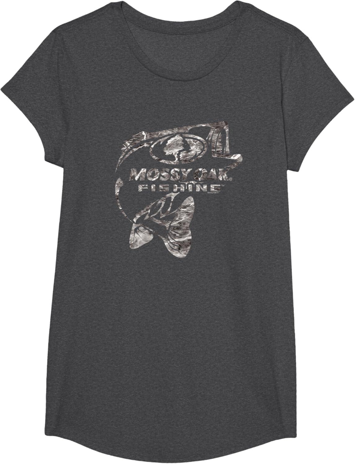 image:imageMossy Oak Fishing Bass Open Water Classic Grey Logo TShirtDark Heather Grey
