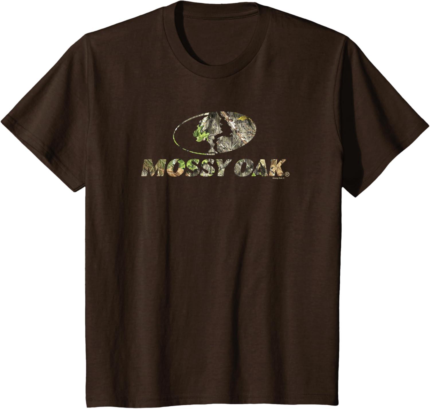 image:imageMossy Oak Nature Camouflage Classic Outdoors Logo TShirtBrown
