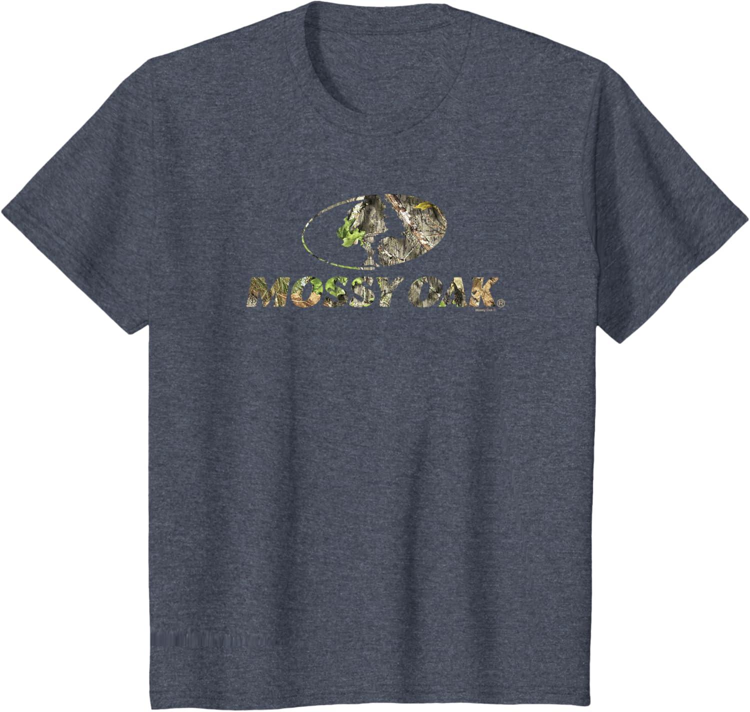 image:imageMossy Oak Nature Camouflage Classic Outdoors Logo TShirtHeather Blue