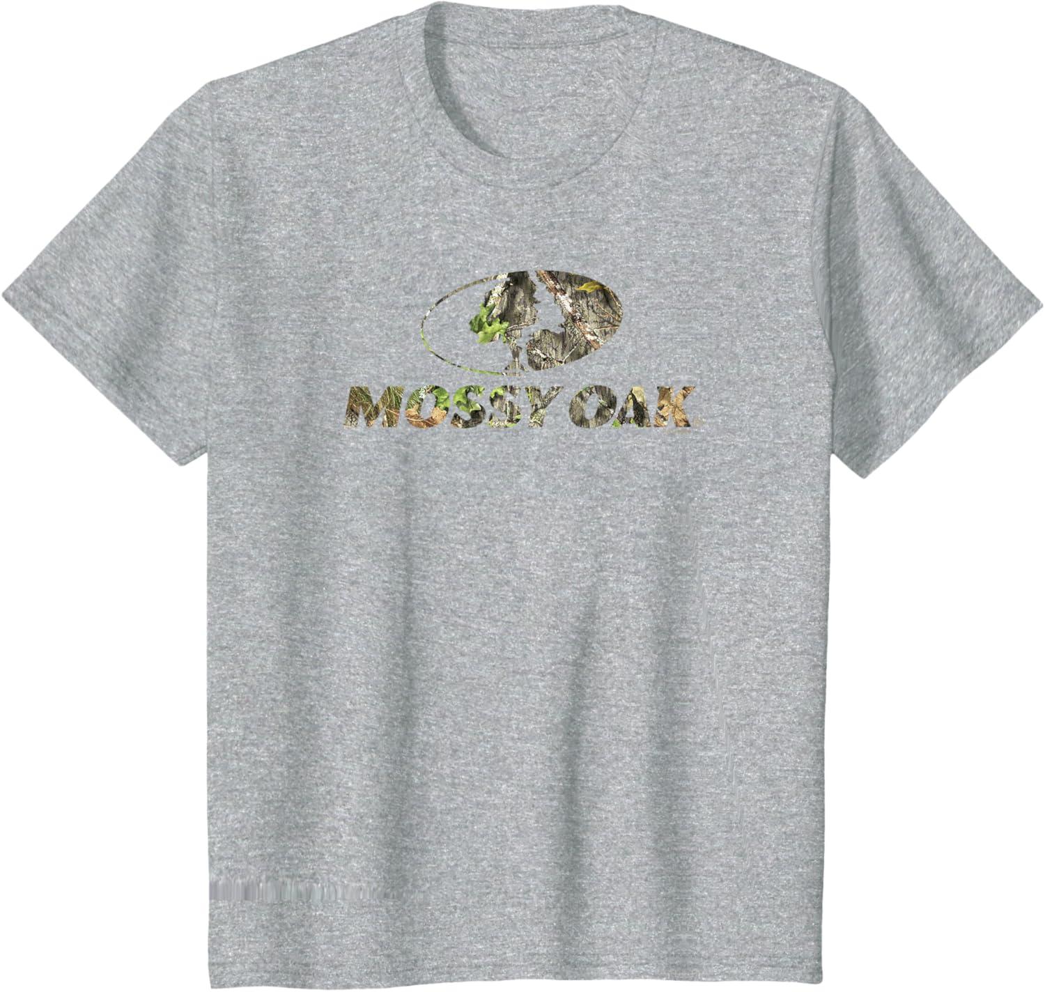 image:imageMossy Oak Nature Camouflage Classic Outdoors Logo TShirtHeather Grey