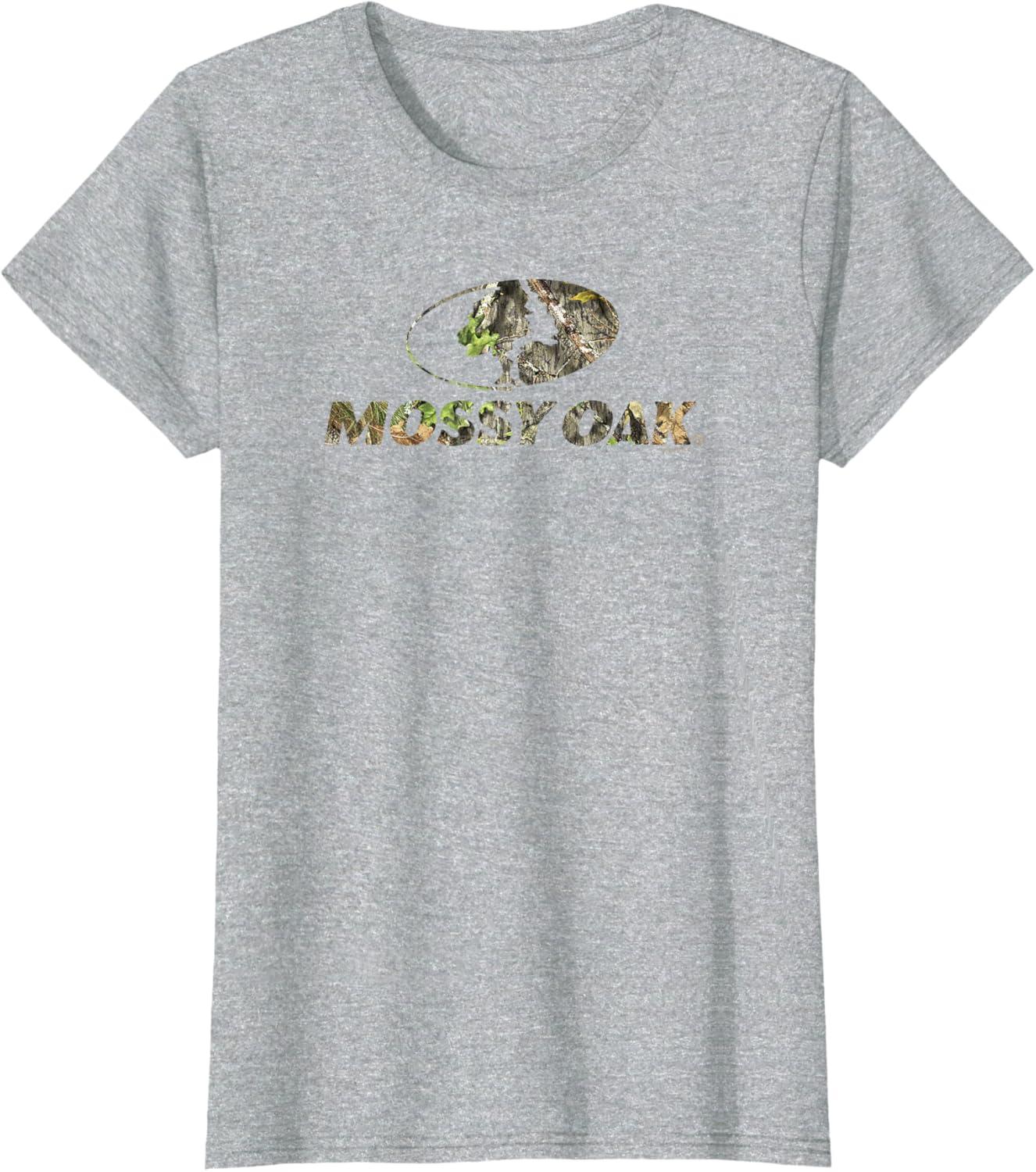 image:imageMossy Oak Nature Camouflage Classic Outdoors Logo TShirtHeather Grey