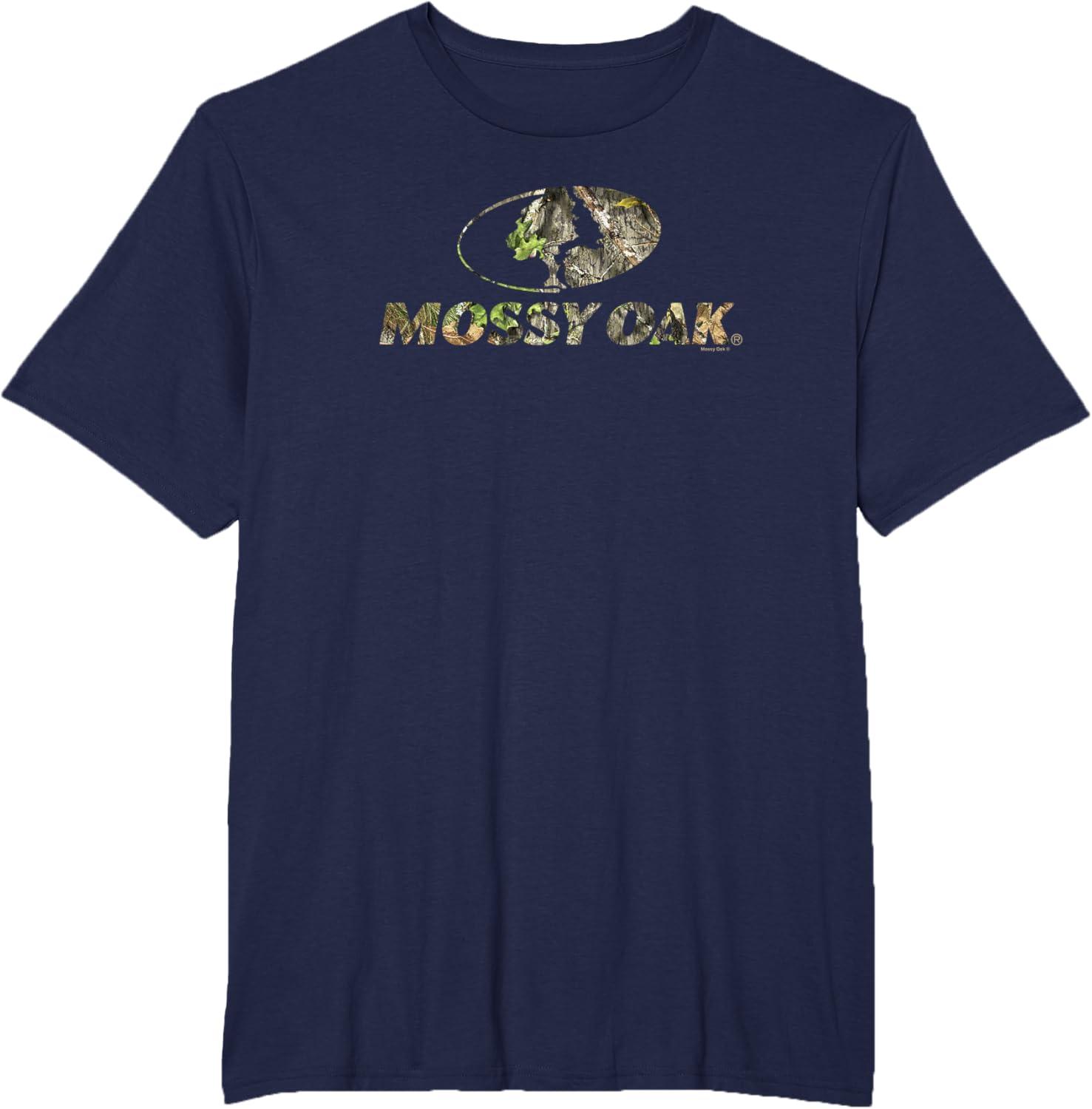 image:imageMossy Oak Nature Camouflage Classic Outdoors Logo TShirtNavy Blue