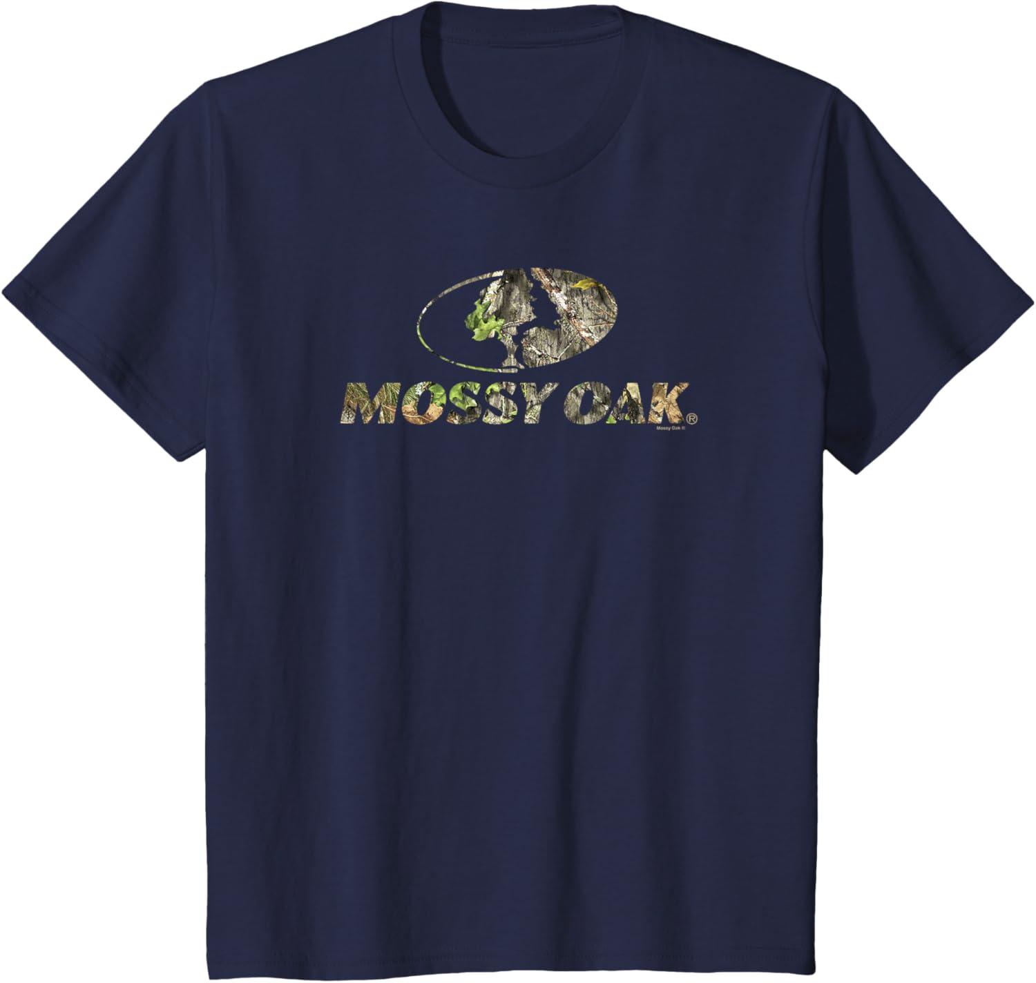 image:imageMossy Oak Nature Camouflage Classic Outdoors Logo TShirtNavy Blue