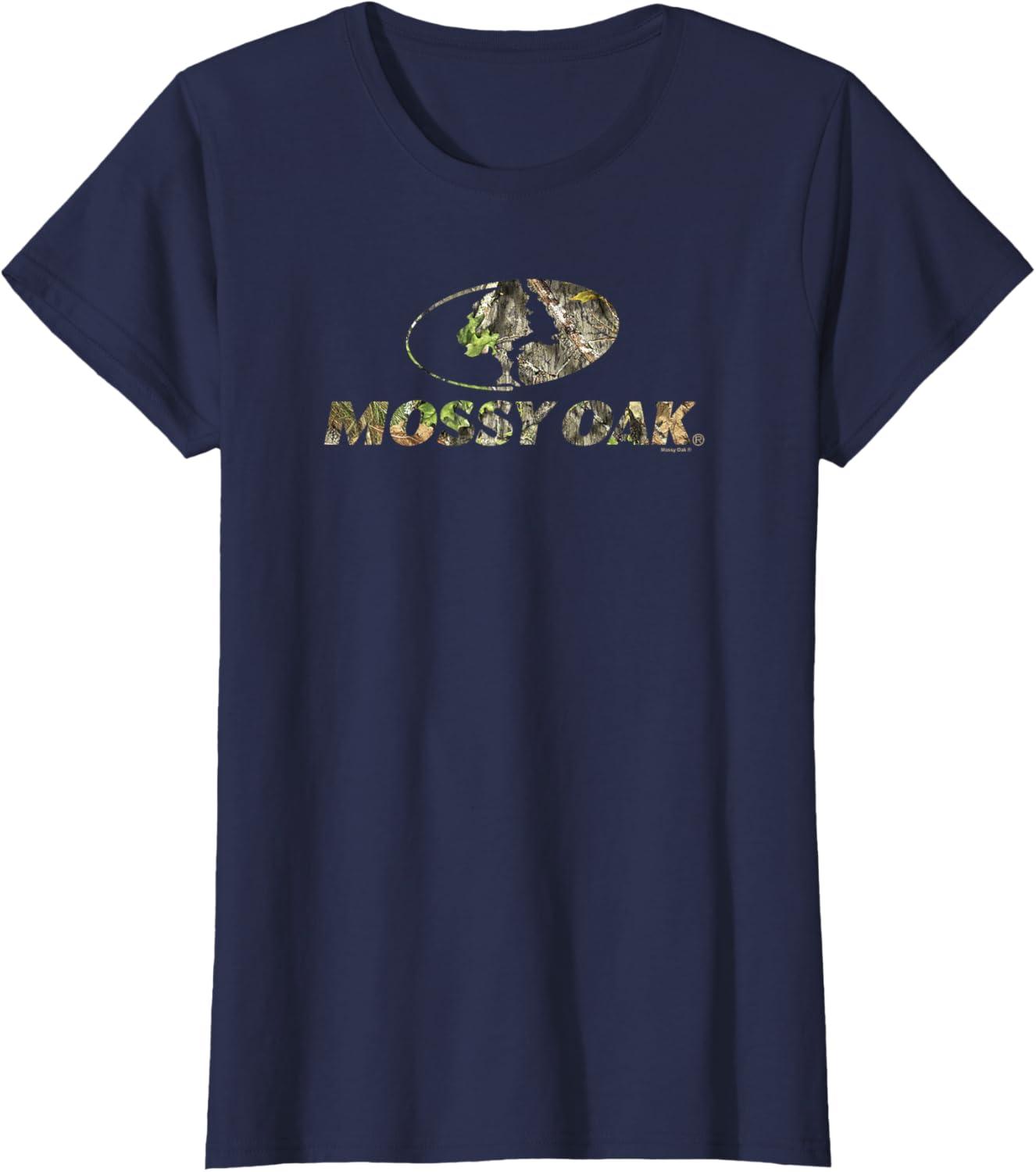 image:imageMossy Oak Nature Camouflage Classic Outdoors Logo TShirtNavy Blue