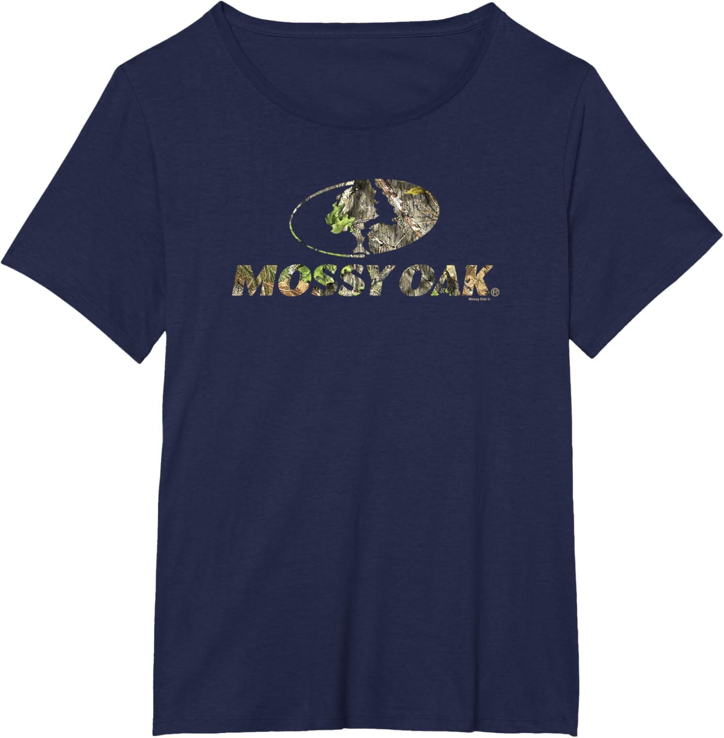 image:imageMossy Oak Nature Camouflage Classic Outdoors Logo TShirtNavy Blue