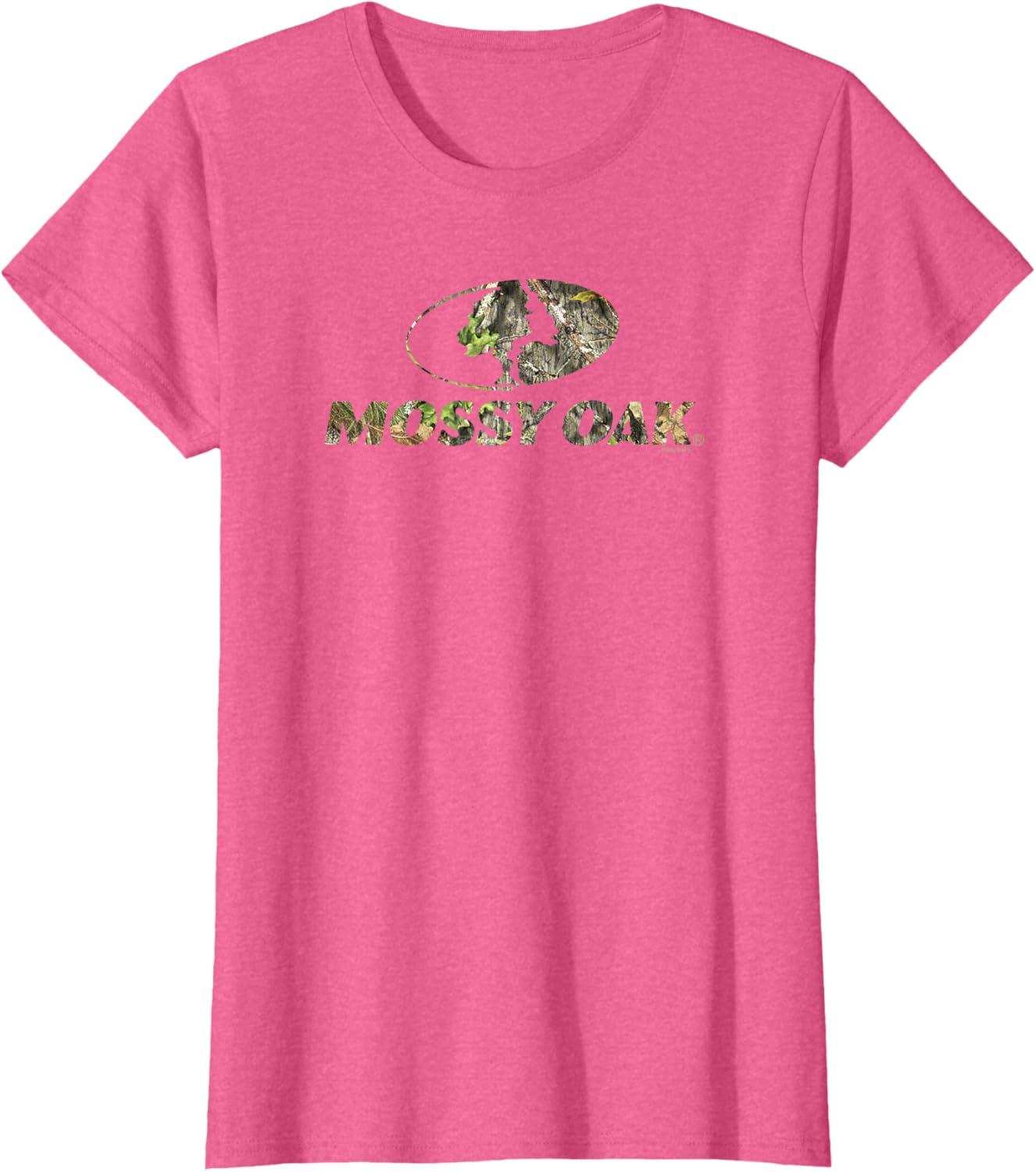 image:imageMossy Oak Nature Camouflage Classic Outdoors Logo TShirtPink Heather