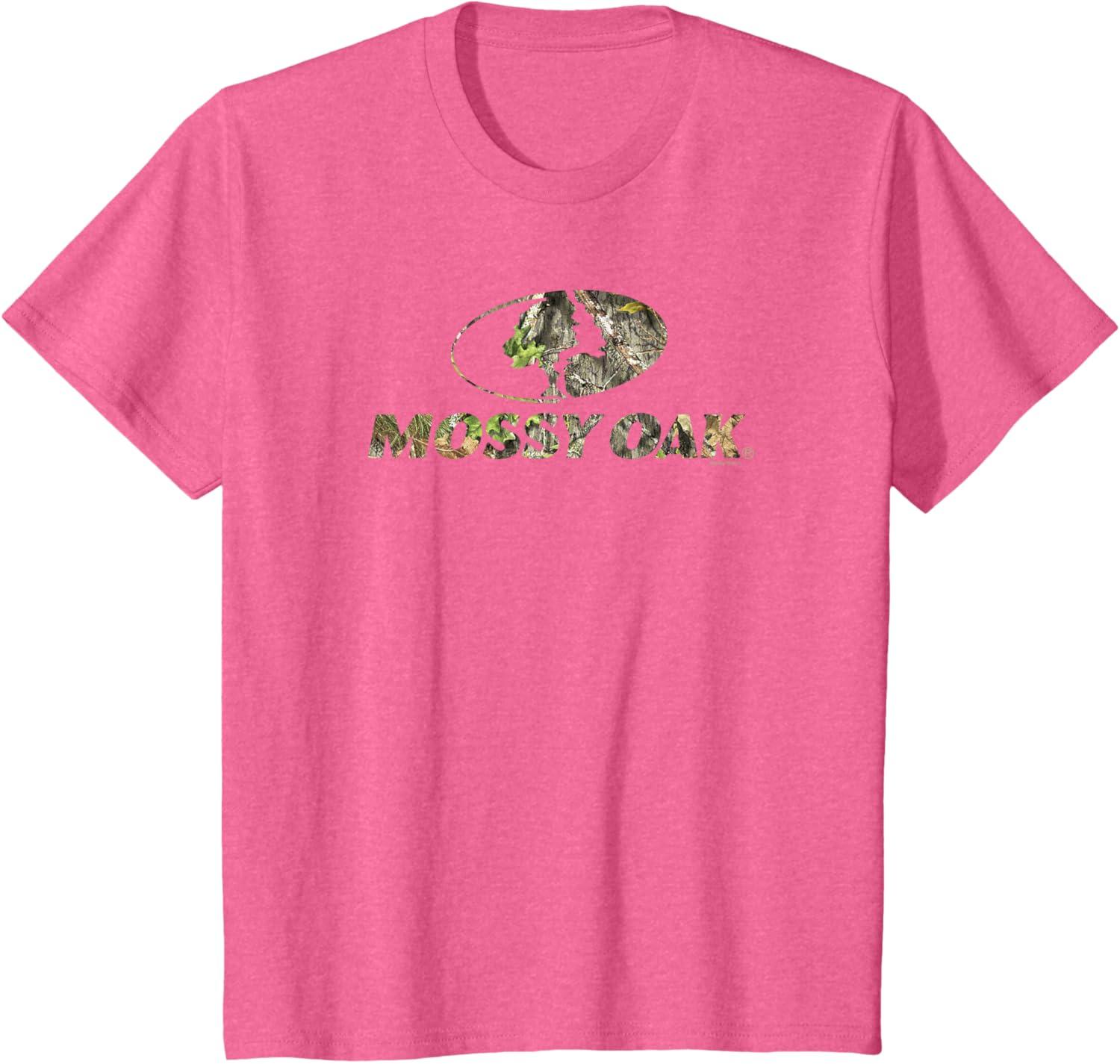 image:imageMossy Oak Nature Camouflage Classic Outdoors Logo TShirtPink Heather