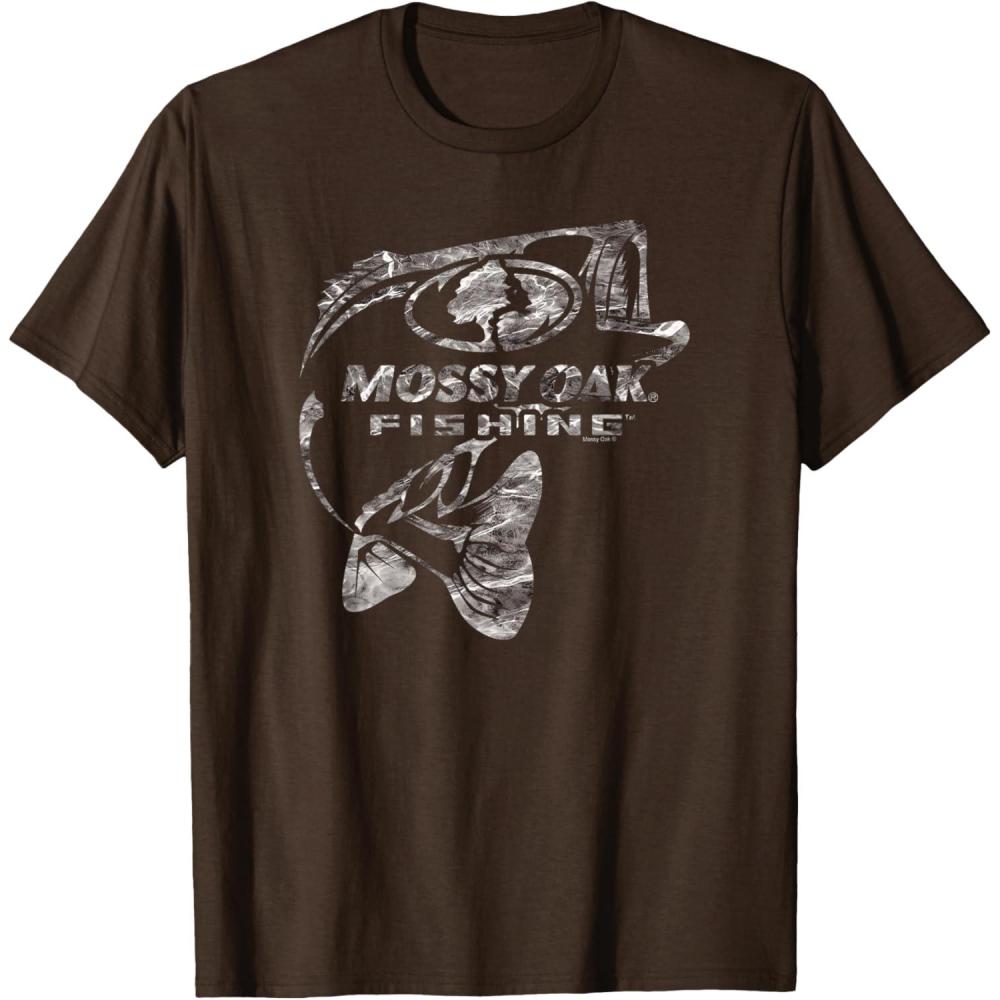 image:imageMossy Oak Fishing Bass Open Water Classic Grey Logo TShirtBrown