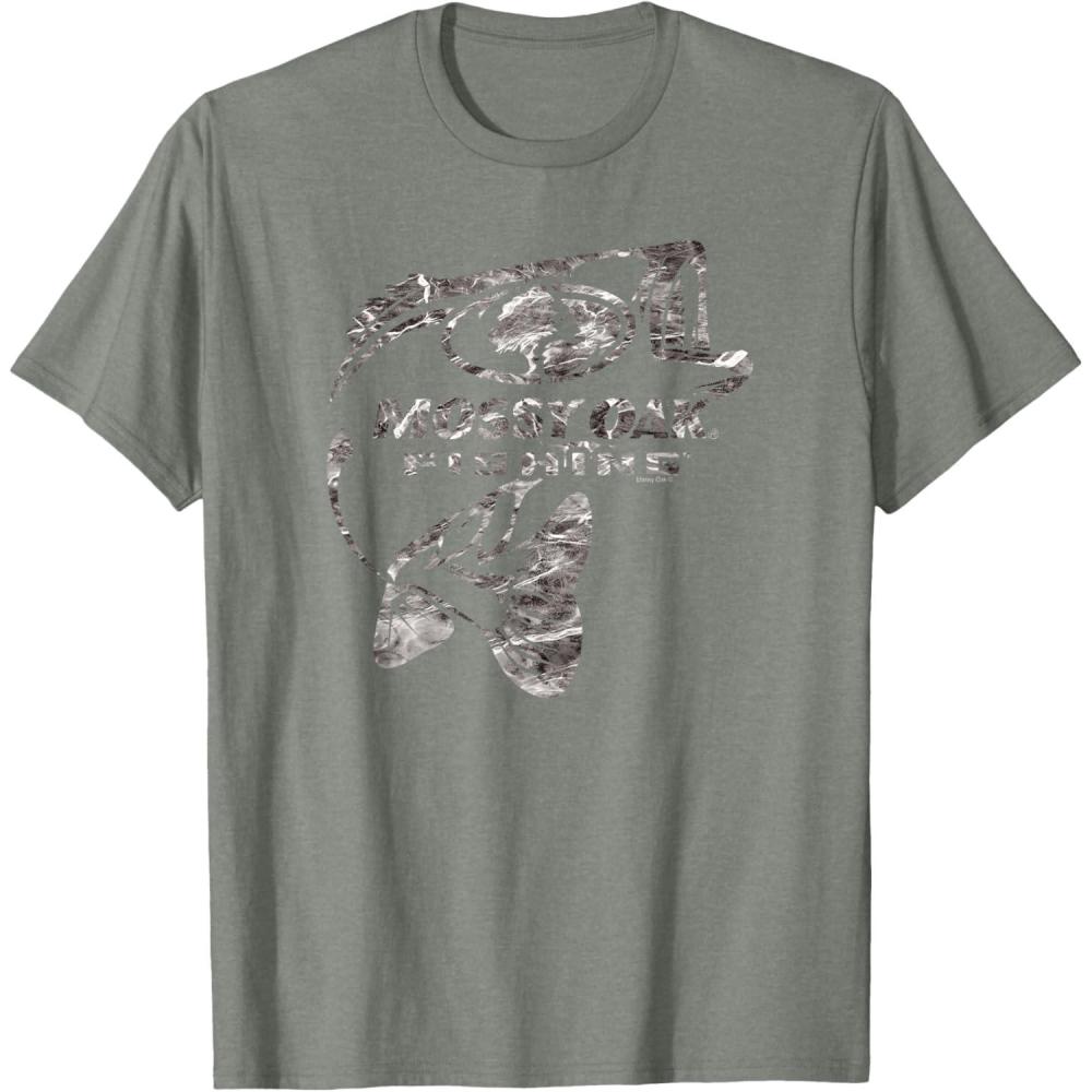 image:imageMossy Oak Fishing Bass Open Water Classic Grey Logo TShirtOlive Heather