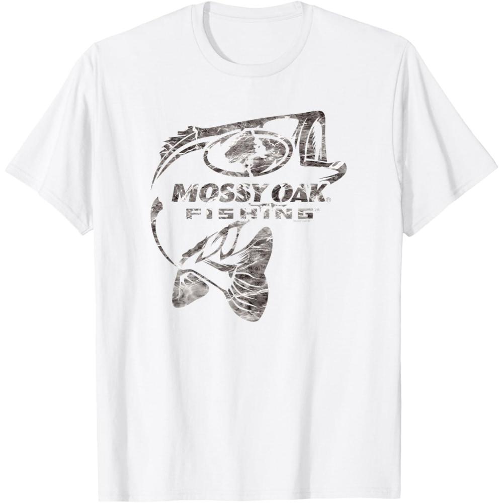image:imageMossy Oak Fishing Bass Open Water Classic Grey Logo TShirtWhite
