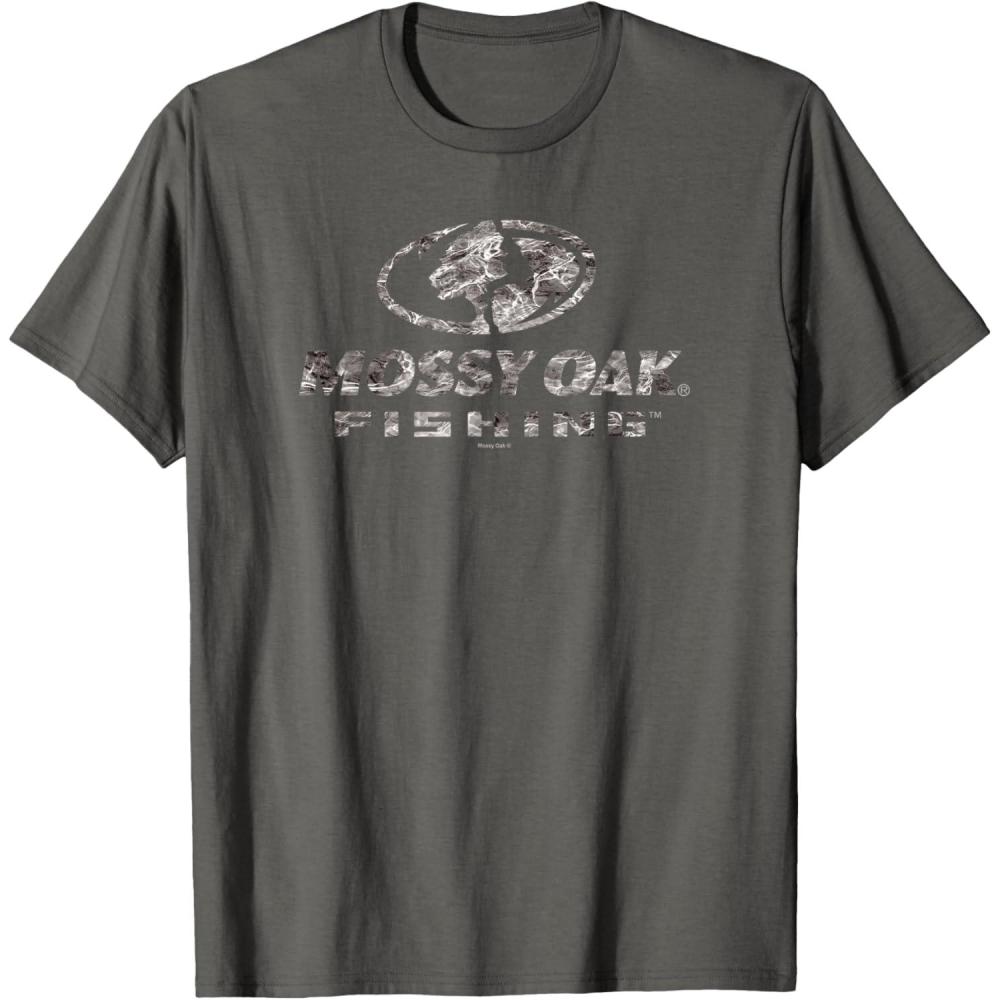 image:imageMossy Oak Fishing Open Water Classic Dark Grey Logo TShirtAsphalt Grey