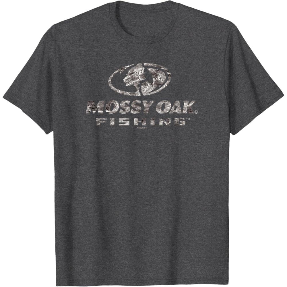 image:imageMossy Oak Fishing Open Water Classic Dark Grey Logo TShirtDark Heather Grey